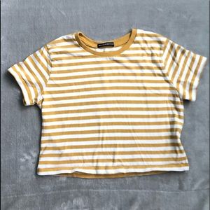 Brandy Melville Cropped Striped Tee